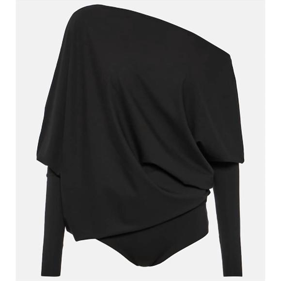 NEW WOLFORD aurora draped bodysuit in black - Picture 1 of 1